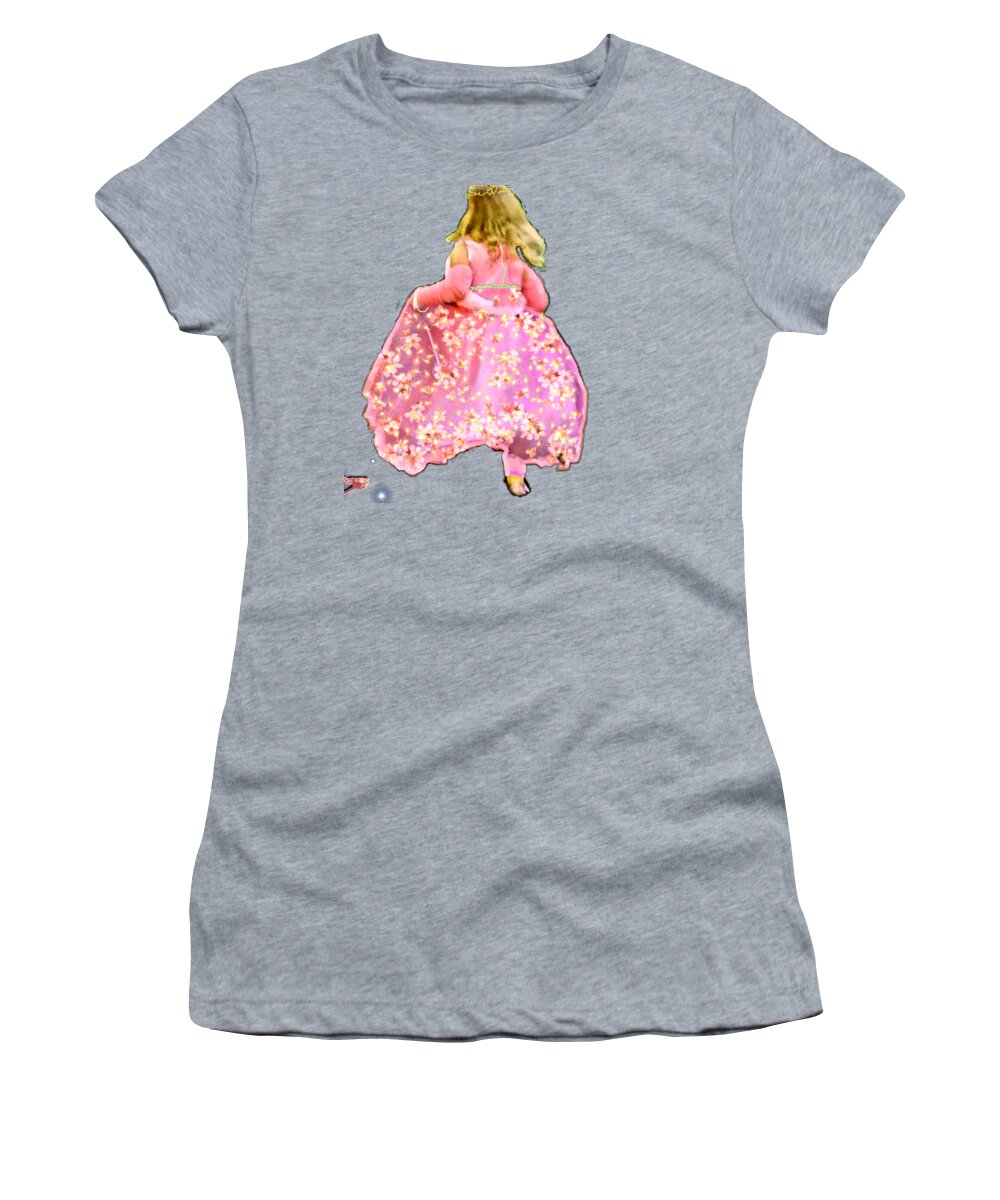 Princess And Her Slipper Women's T-Shirt featuring the digital art Running Shoe From A Fairy Tale by Pamela Smale Williams
