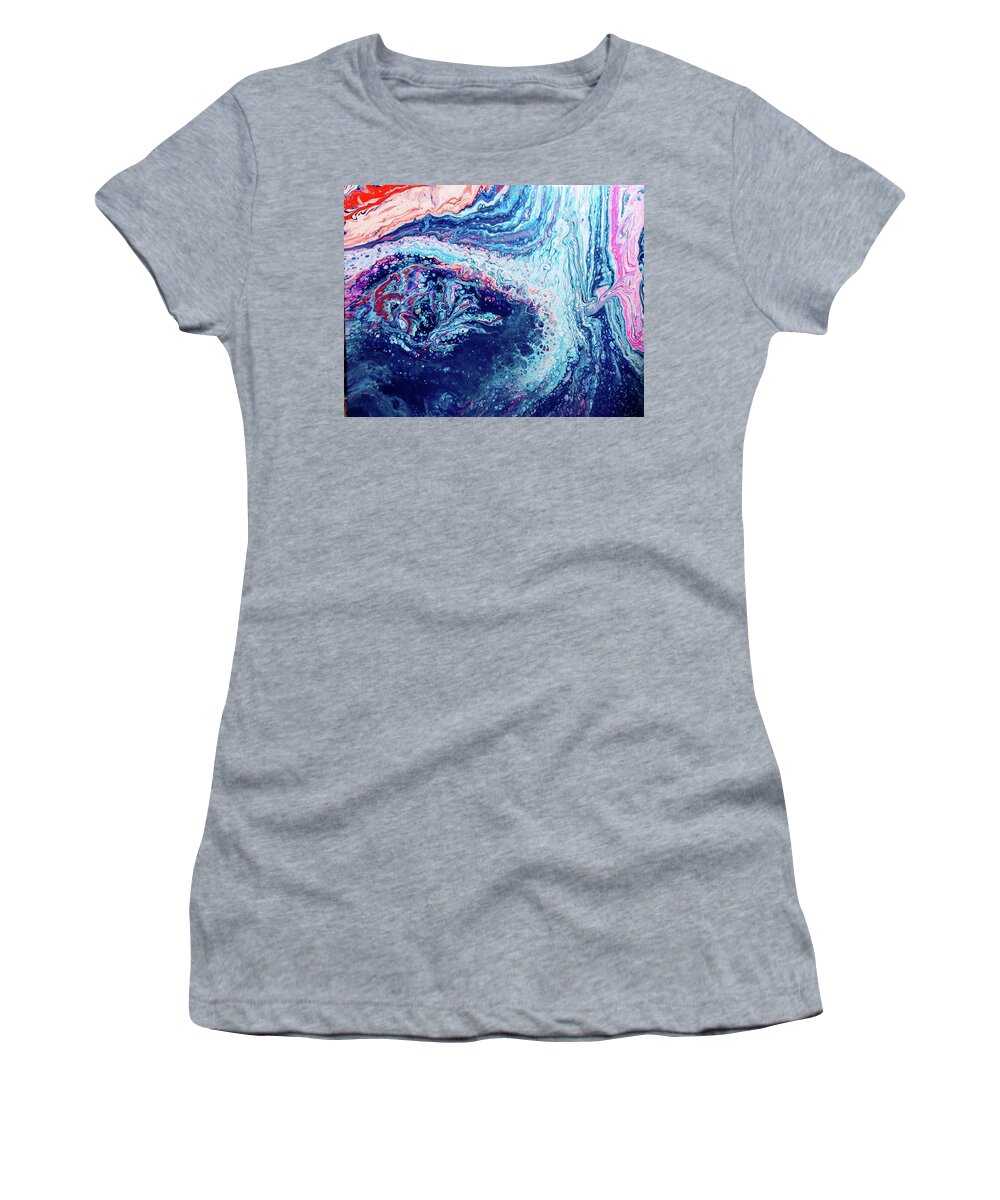 Water Women's T-Shirt featuring the painting Rushing Waters by Anna Adams