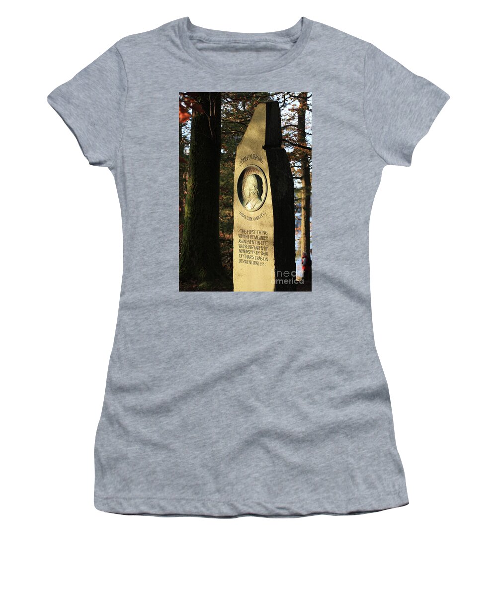 Keswick Women's T-Shirt featuring the photograph Ruskin memorial sculpture, Keswick by Bryan Attewell