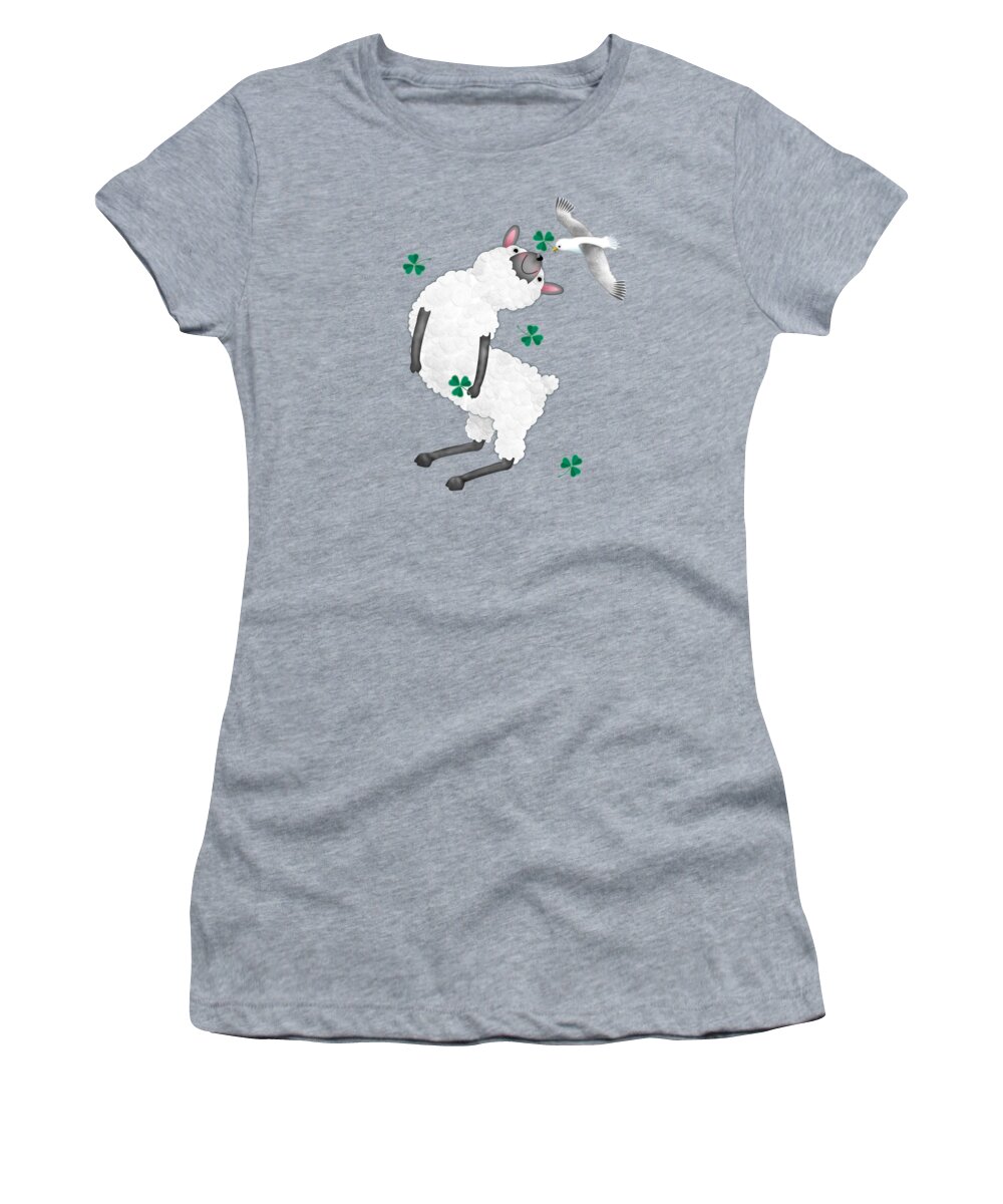 Sheep Women's T-Shirt featuring the digital art S is for Sheep by Valerie Drake Lesiak