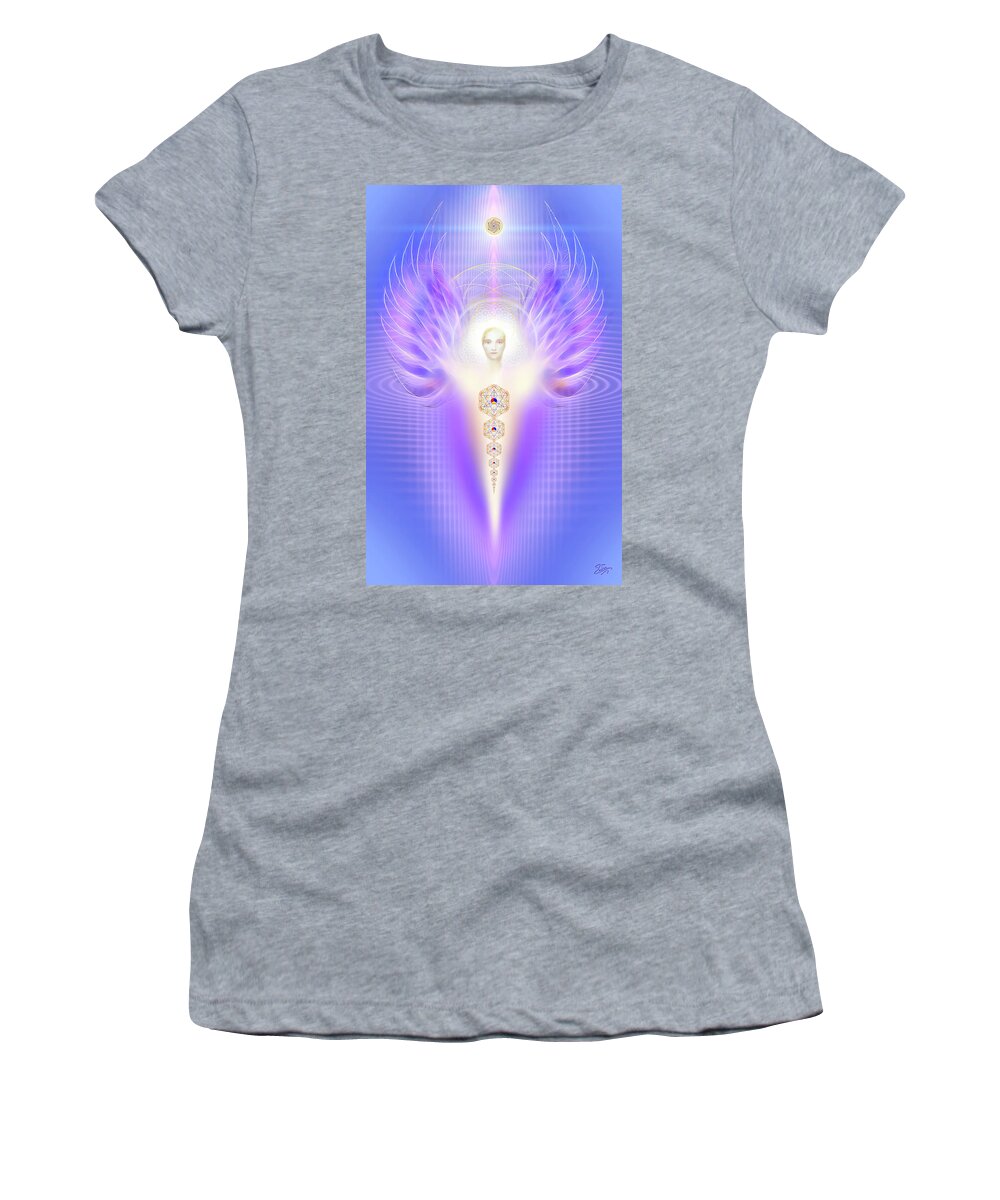 Sacred Angel Women's T-Shirt featuring the digital art Sacred Angel 15 by Endre Balogh