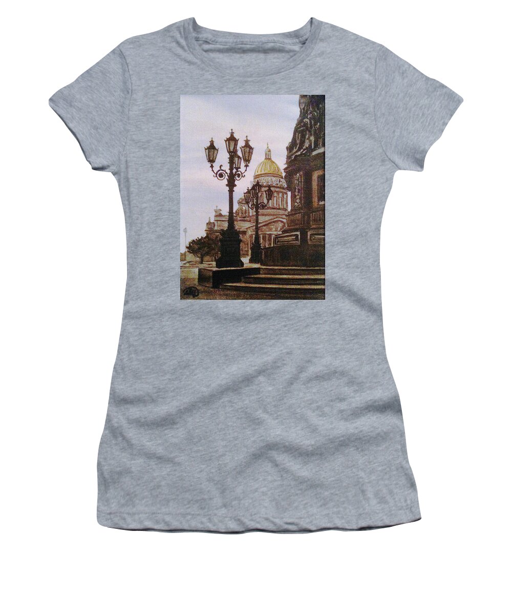 Saint Isaac's Cathedral Women's T-Shirt featuring the painting Saint Isaac's Cathedral by Masha Batkova