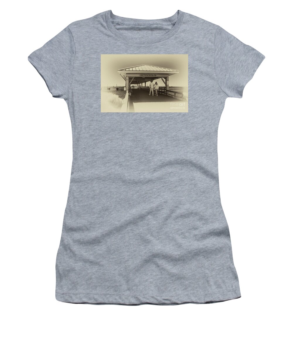 Saint Simons Women's T-Shirt featuring the photograph Saint Simons Island Pier by DB Hayes
