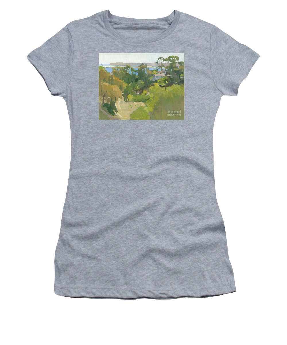 San Diego Bay Women's T-Shirt featuring the painting San Diego Bay View - San Diego, California by Paul Strahm