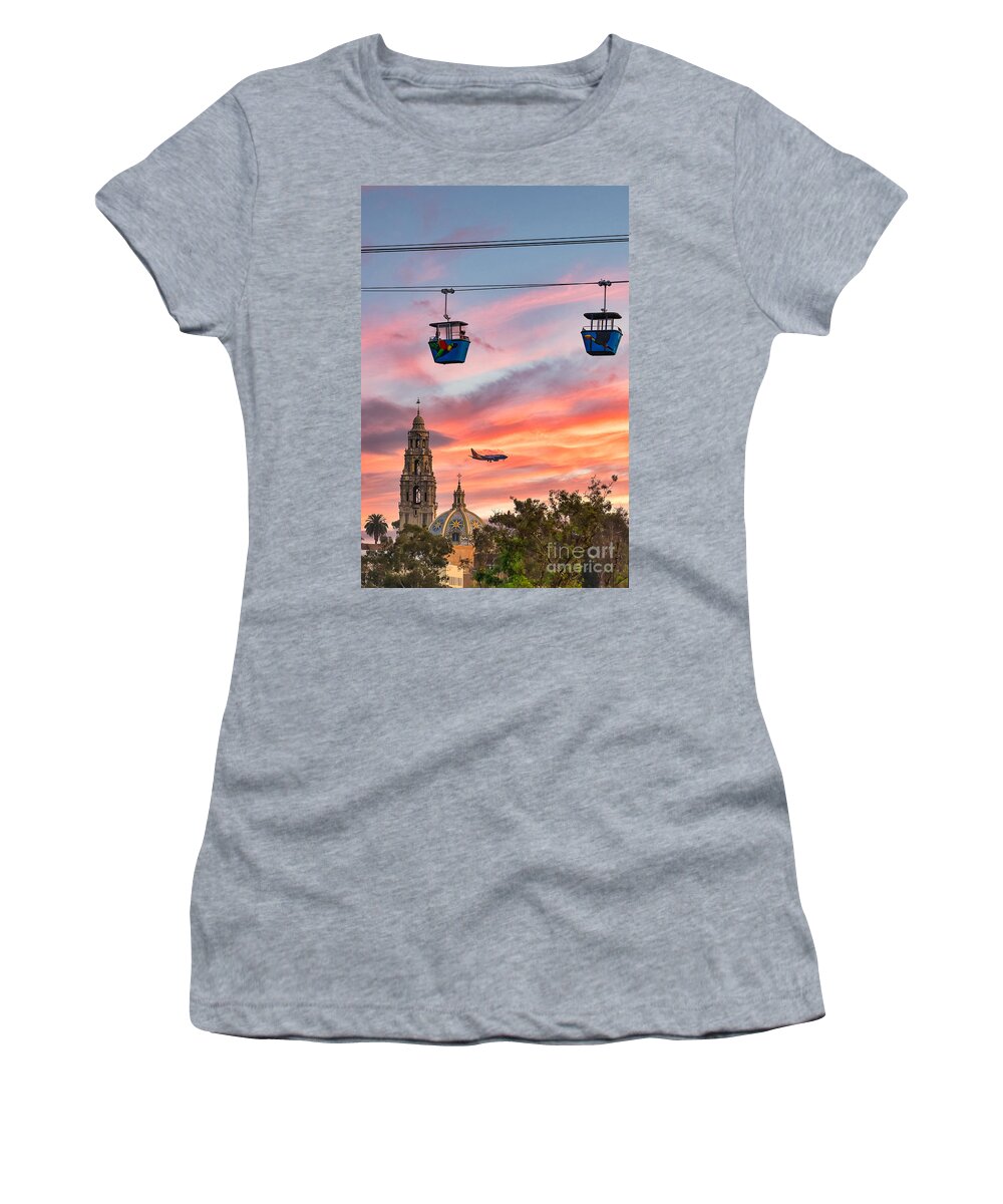 Skyfari Women's T-Shirt featuring the photograph San Diego from Above by Sam Antonio