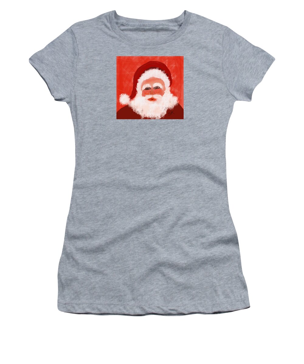 Santa Claus Women's T-Shirt featuring the digital art Santa Clause Head by Sherry Killam