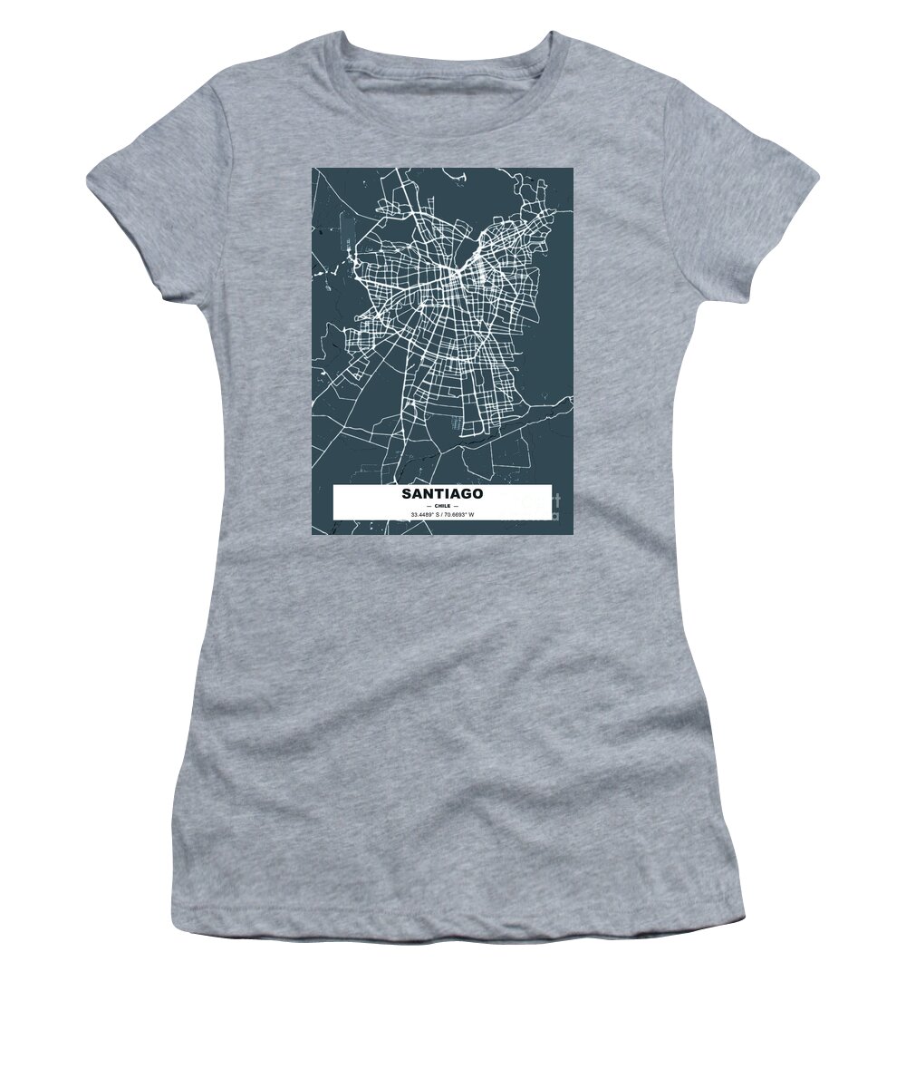 City Women's T-Shirt featuring the digital art Santiago Chile by Bo Kev