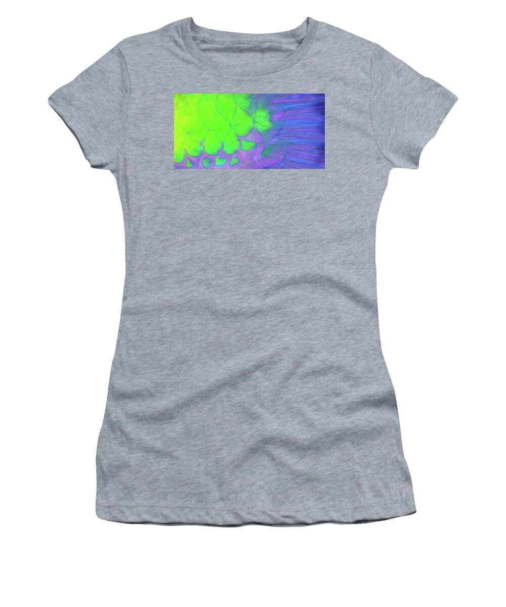 Parrotfish Women's T-Shirt featuring the photograph Scales in green and purple by Artesub