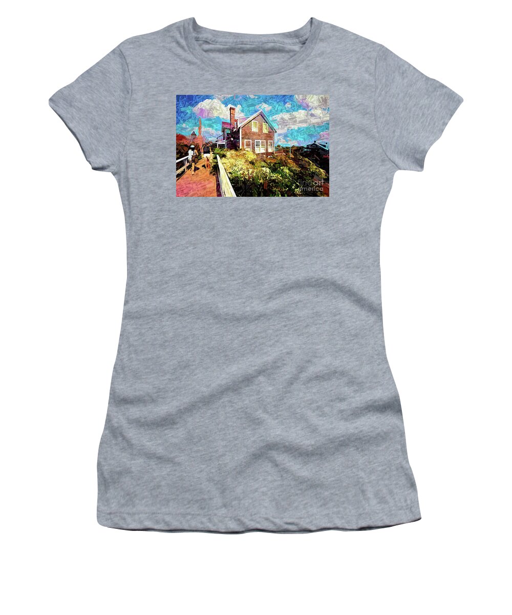 Nantucket Women's T-Shirt featuring the photograph Sconset on Nantucket by Jack Torcello