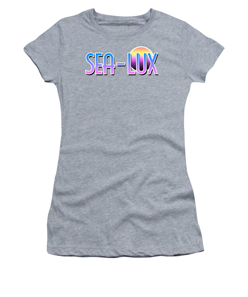 Sea Women's T-Shirt featuring the digital art Sea Lux Retro Resort Logo by Christopher Lotito