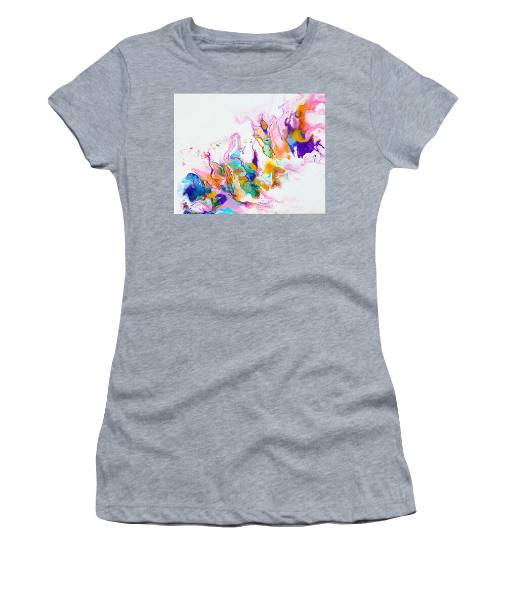 Abstract Women's T-Shirt featuring the painting Reef Butterflies by Christine Bolden