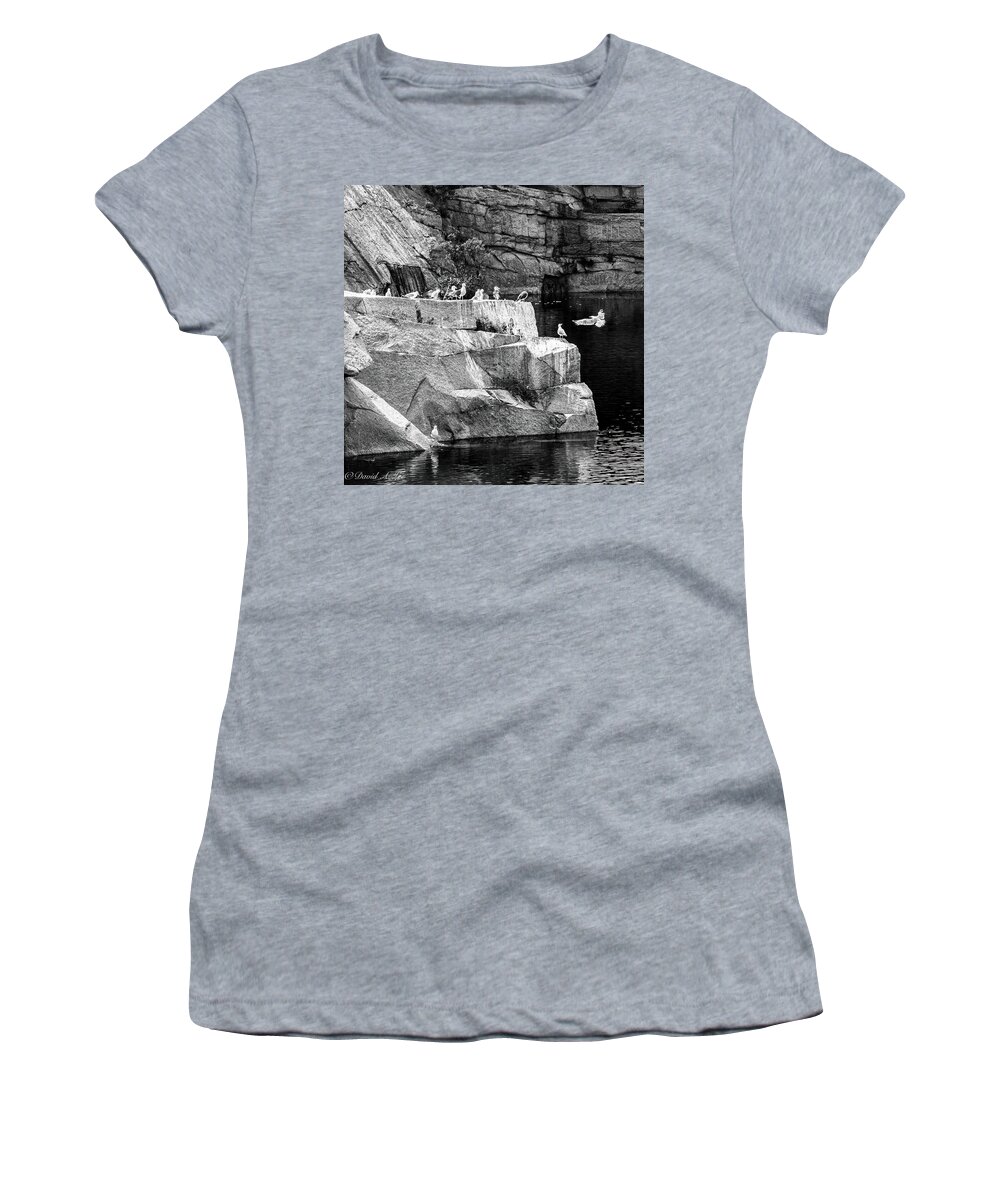 Seagulls Women's T-Shirt featuring the photograph Seagulls on Granite by David Lee