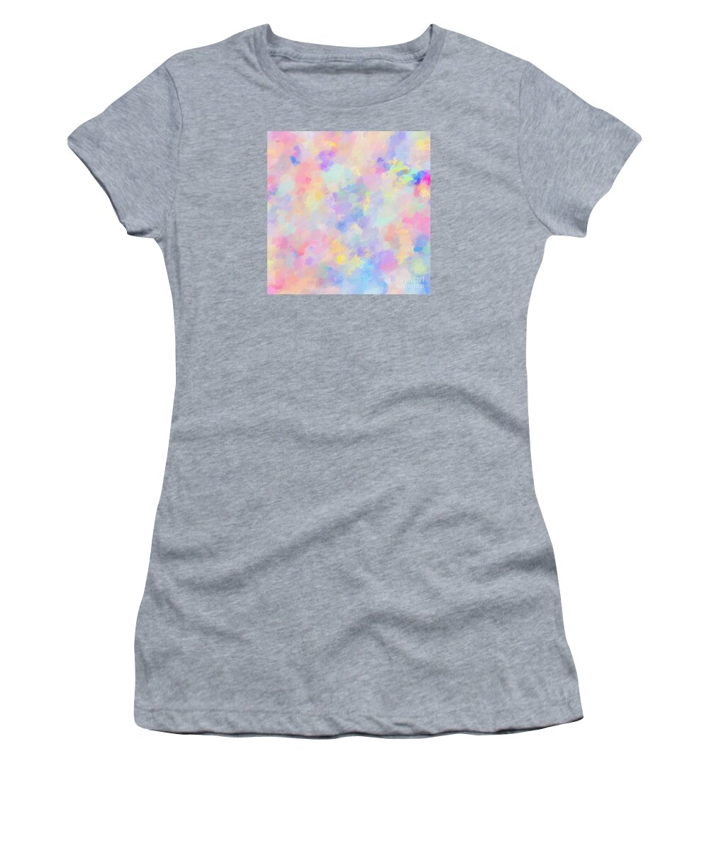Spring Women's T-Shirt featuring the painting Secret Garden Colorful Abstract Painting by Modern Art