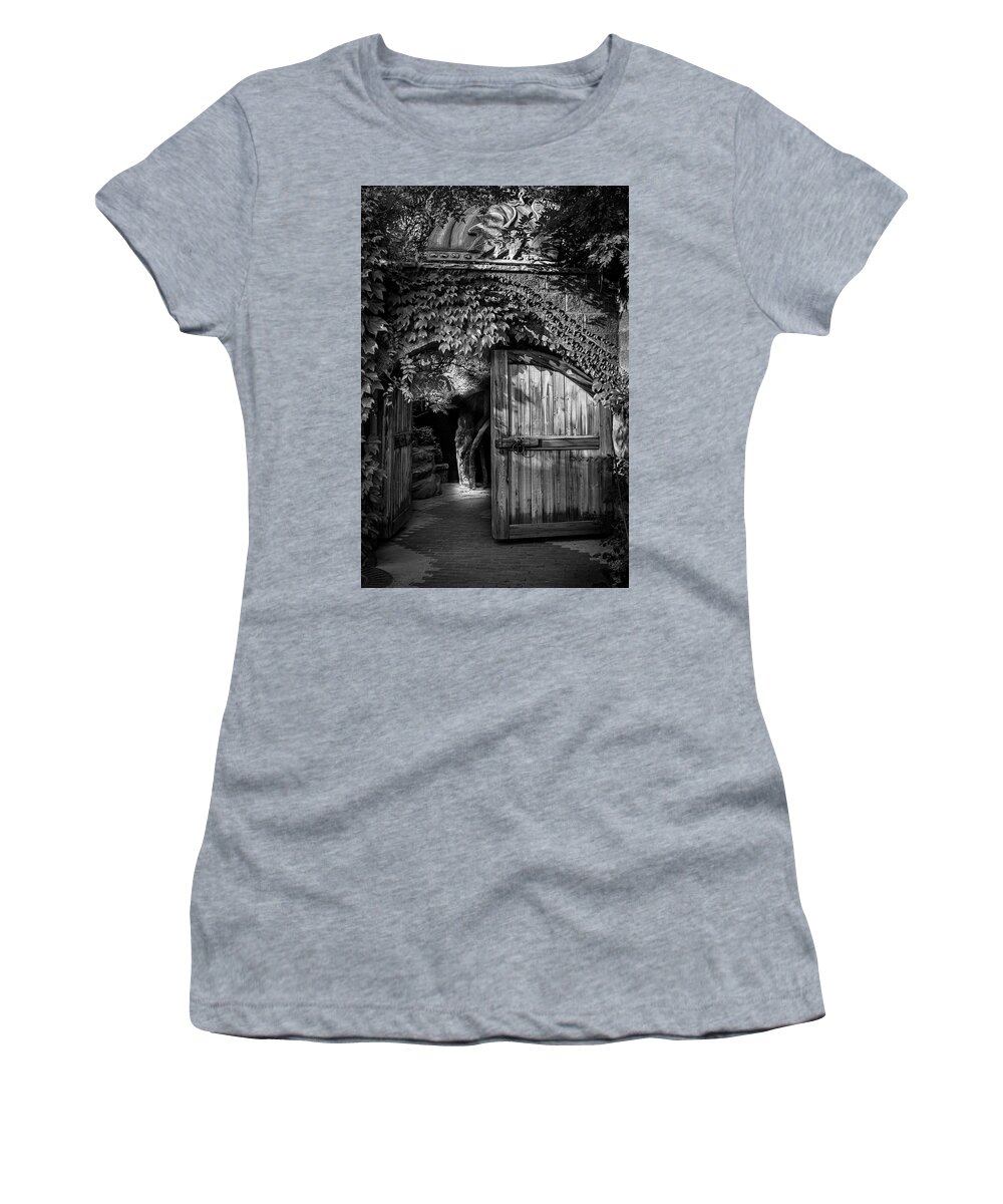Architecture Women's T-Shirt featuring the photograph Secret Garden Gate by Mary Lee Dereske
