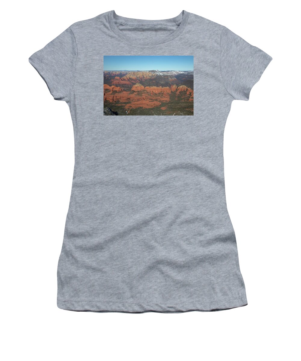 Sedona Women's T-Shirt featuring the photograph Sedona from the Air #1 by Steve Templeton