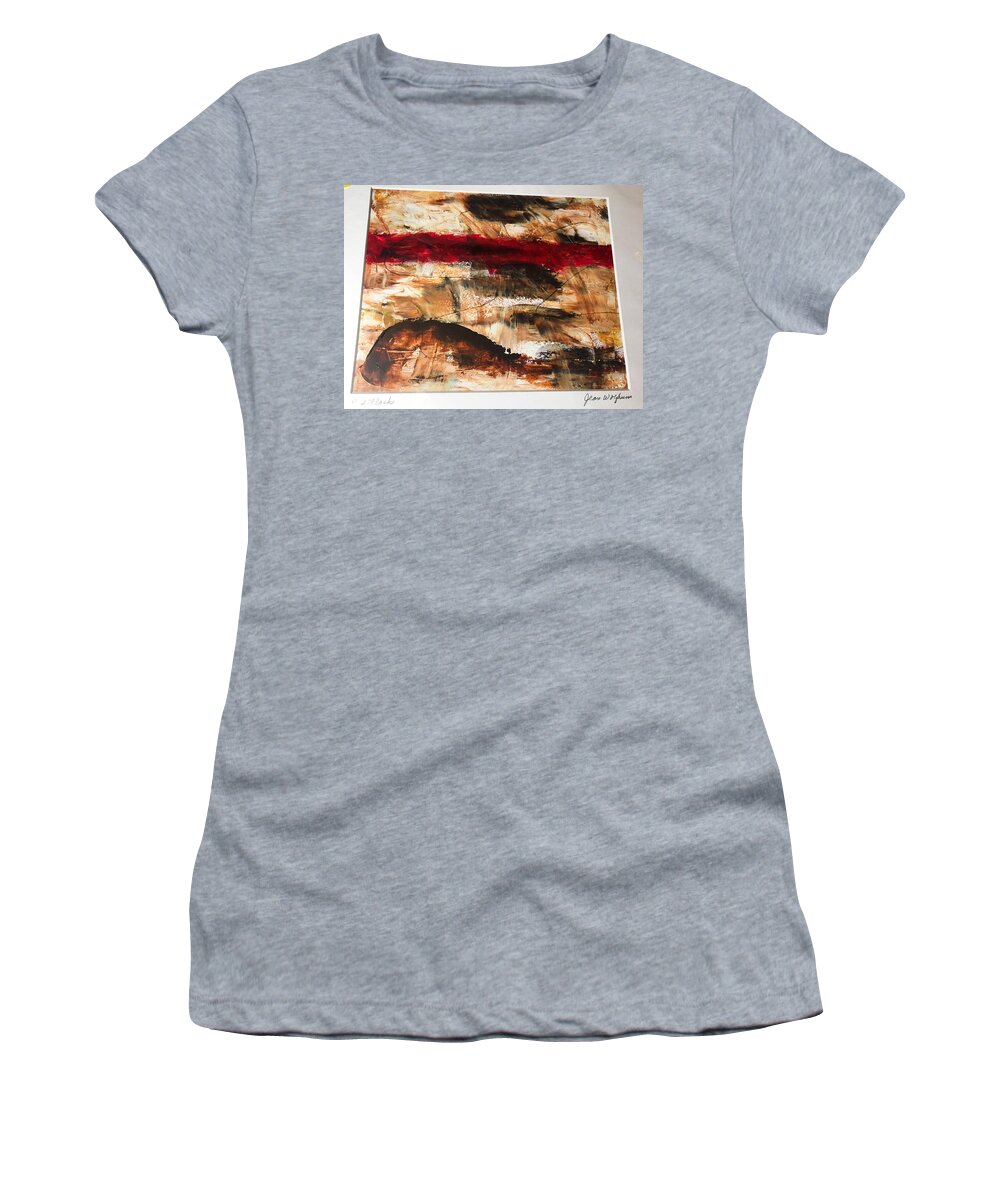 Abstract Women's T-Shirt featuring the photograph Seeing Red by Jean Wolfrum