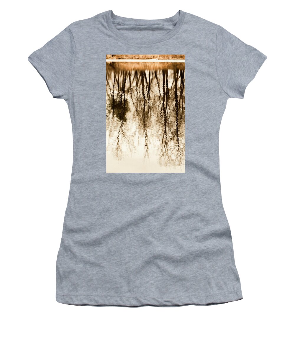 Nature Women's T-Shirt featuring the photograph Sepia toned liquid abstract by Sven Brogren