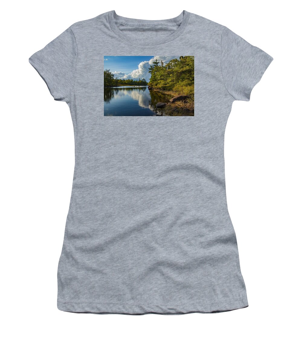 Portage Route Women's T-Shirt featuring the photograph September Lake by Irwin Barrett