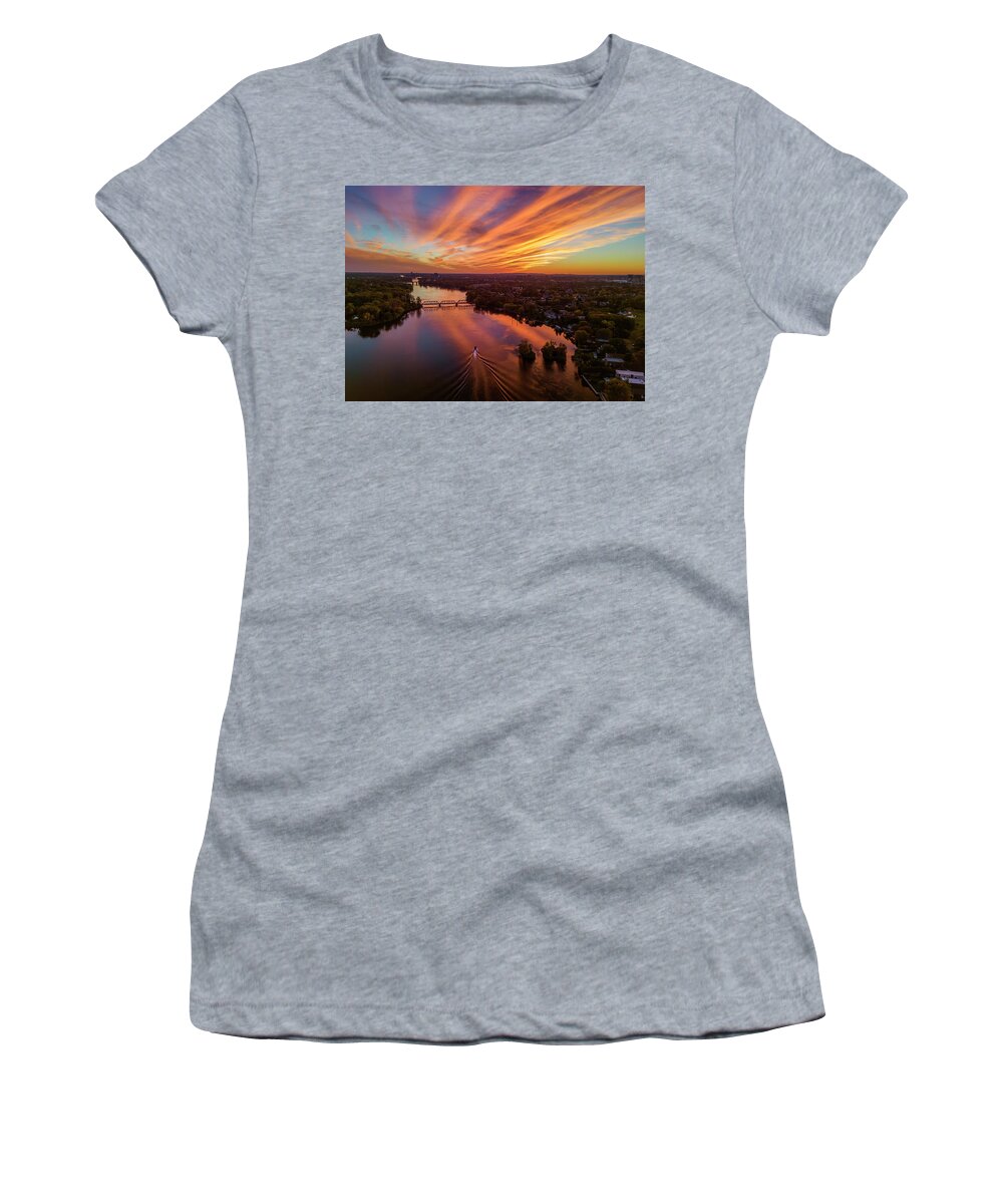 Montrea Women's T-Shirt featuring the photograph September Sunset by Mircea Costina Photography