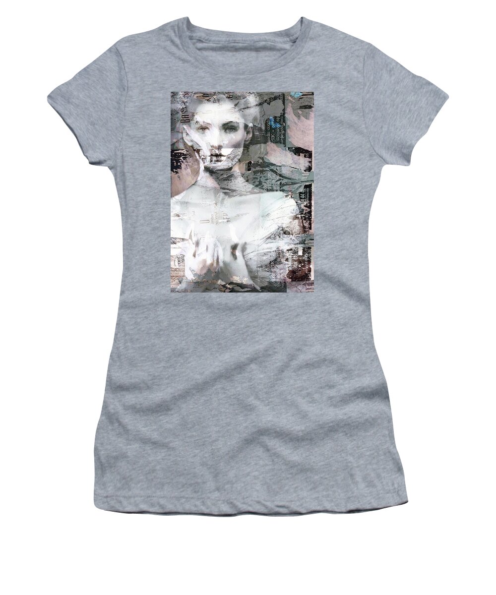 Woman Women's T-Shirt featuring the mixed media She by Jacky Gerritsen