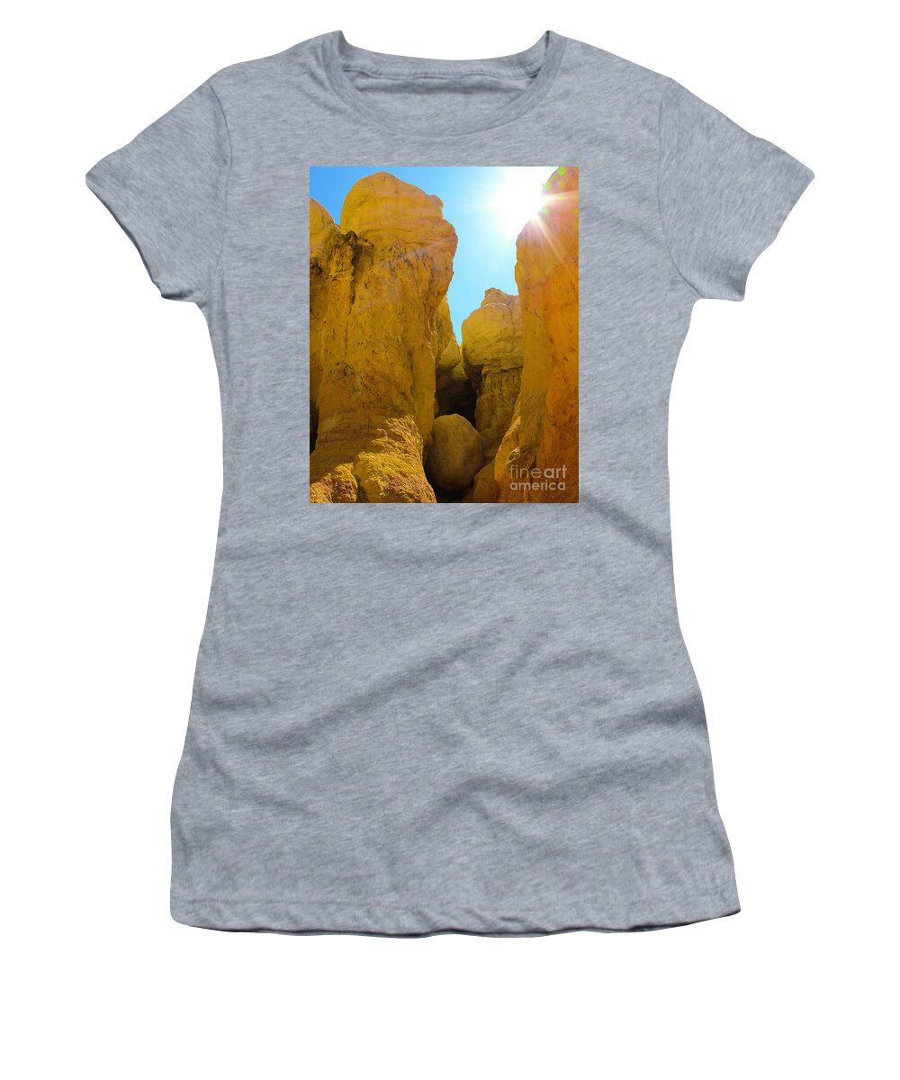 Rock Women's T-Shirt featuring the photograph Shining Through by Shirley Dutchkowski