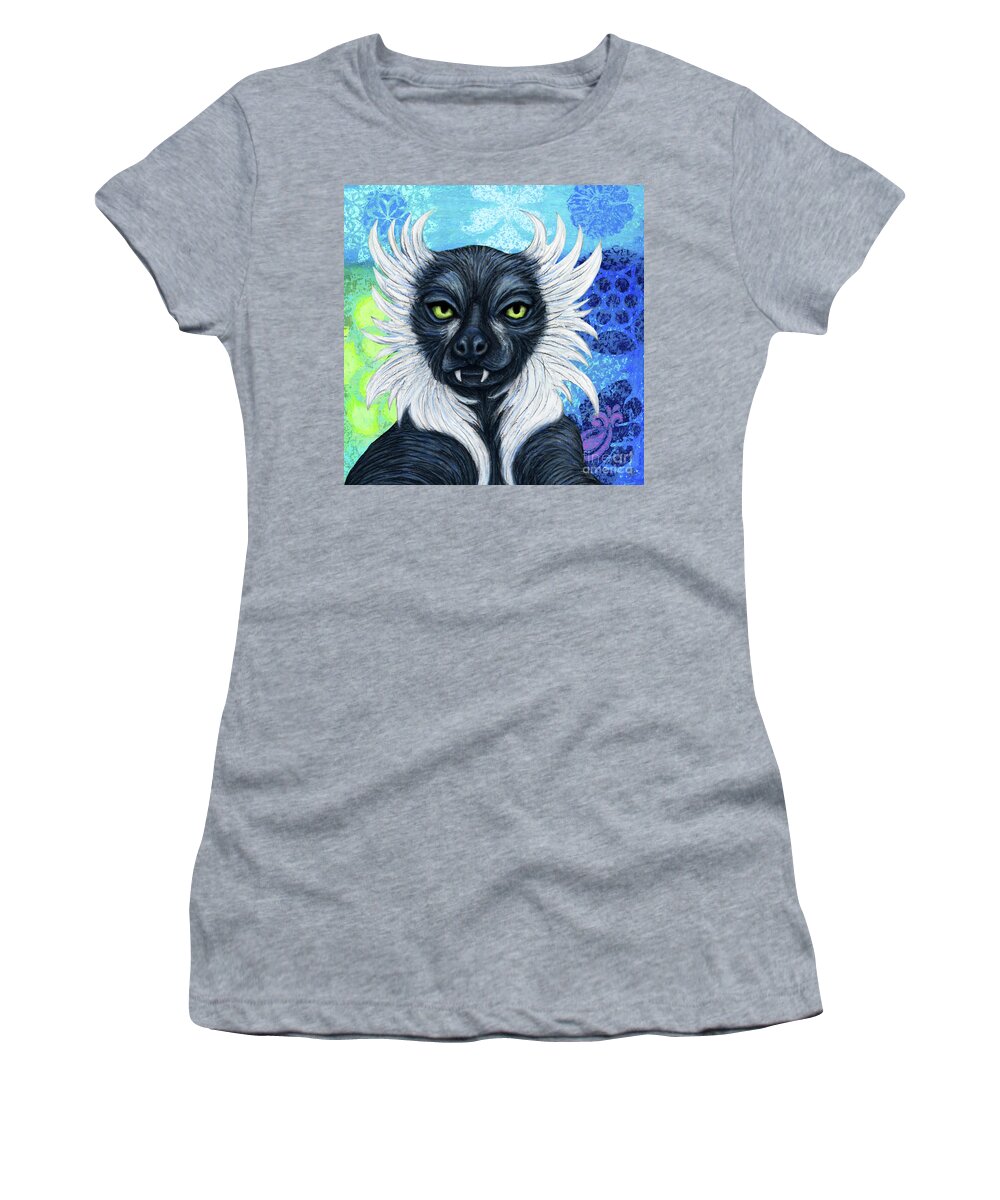 Lemur Women's T-Shirt featuring the painting Should I Stay Or Should I Go by Amy E Fraser