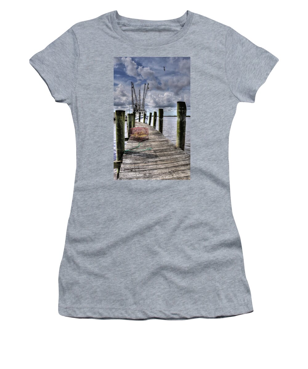 Nautical Women's T-Shirt featuring the photograph Shrimping by Randall Dill
