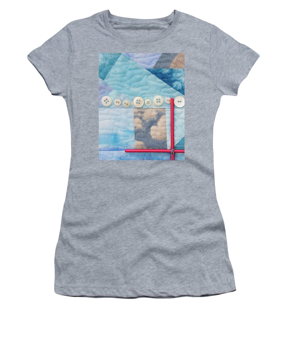 Shrine To Land And Sky Women's T-Shirt featuring the mixed media Shrine to Land and Sky F by Vivian Aumond