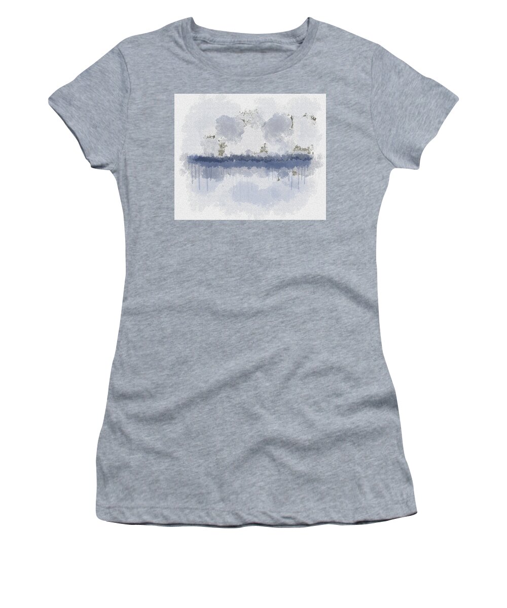 Dreamy Women's T-Shirt featuring the digital art Silver Lake by Alison Frank