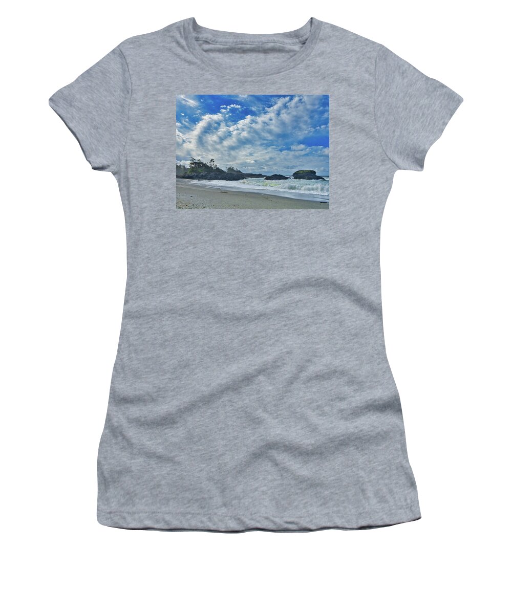 Landscape Women's T-Shirt featuring the photograph Singing Stones Beach by Allan Van Gasbeck