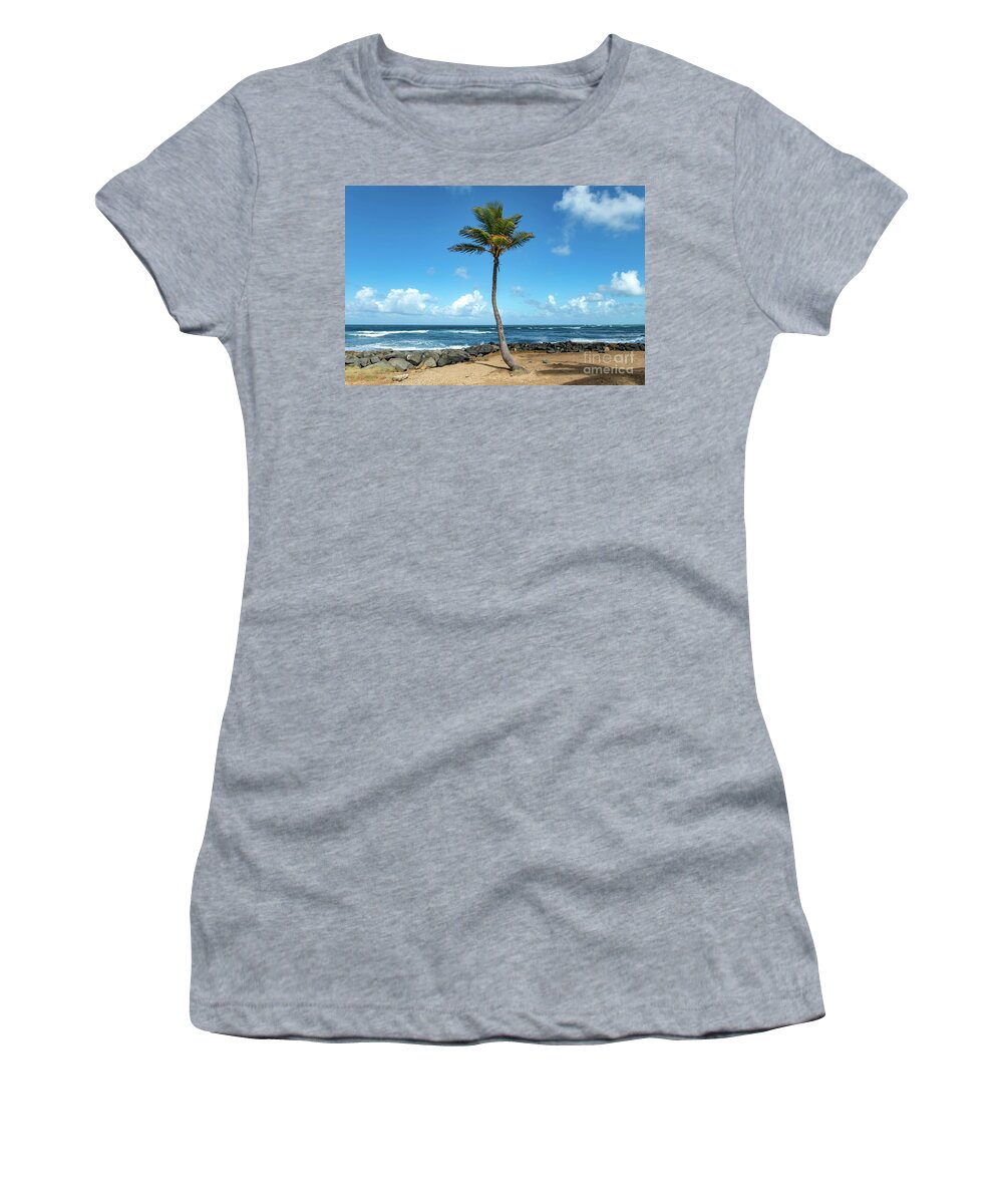 Palm Women's T-Shirt featuring the photograph Single Palm Tree in Old San Juan, Puerto Rico by Beachtown Views