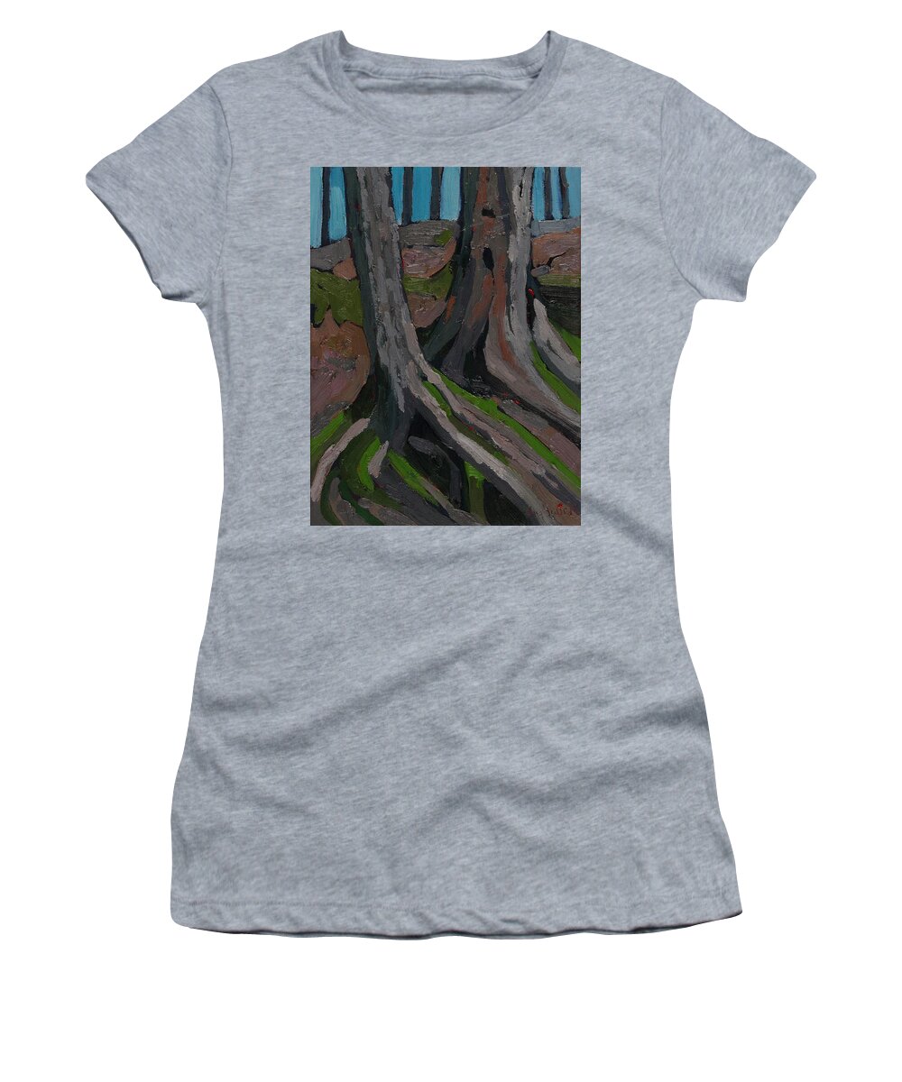 2496 Women's T-Shirt featuring the painting Singleton Roots Run Deep by Phil Chadwick