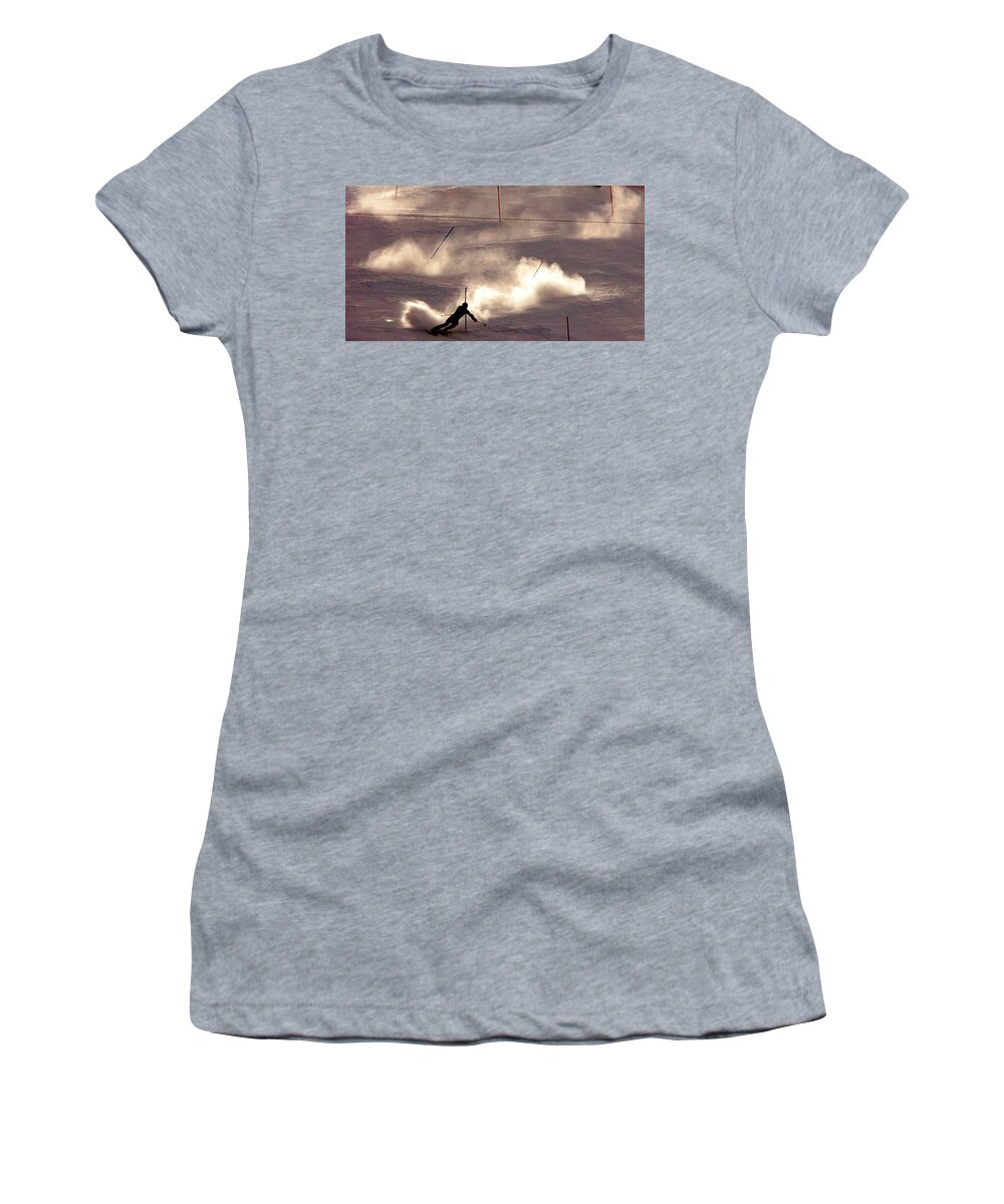 Slalom Women's T-Shirt featuring the photograph Ski Racer by Rick Wilking