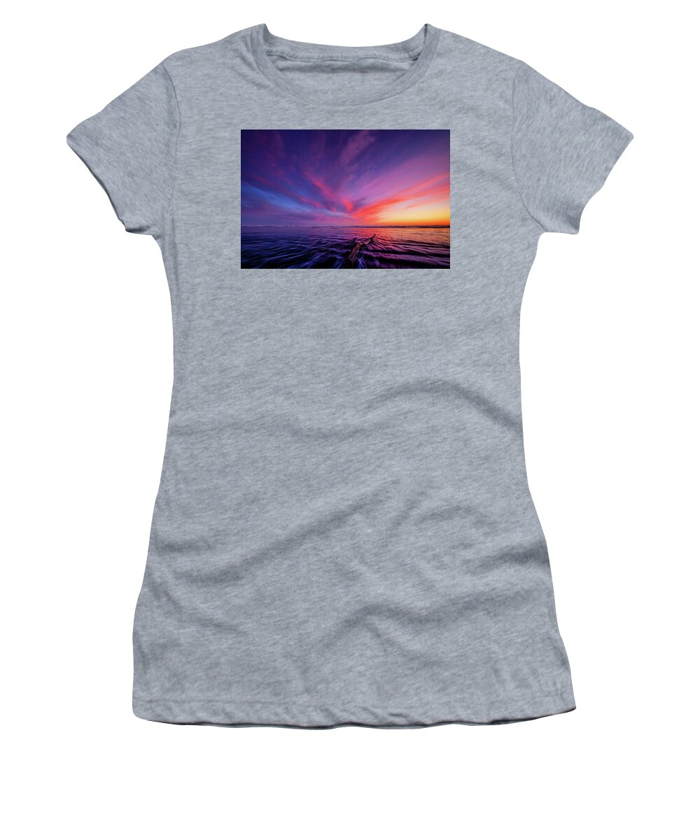 Grayland Women's T-Shirt featuring the photograph Sky Ablaze by Dan Mihai