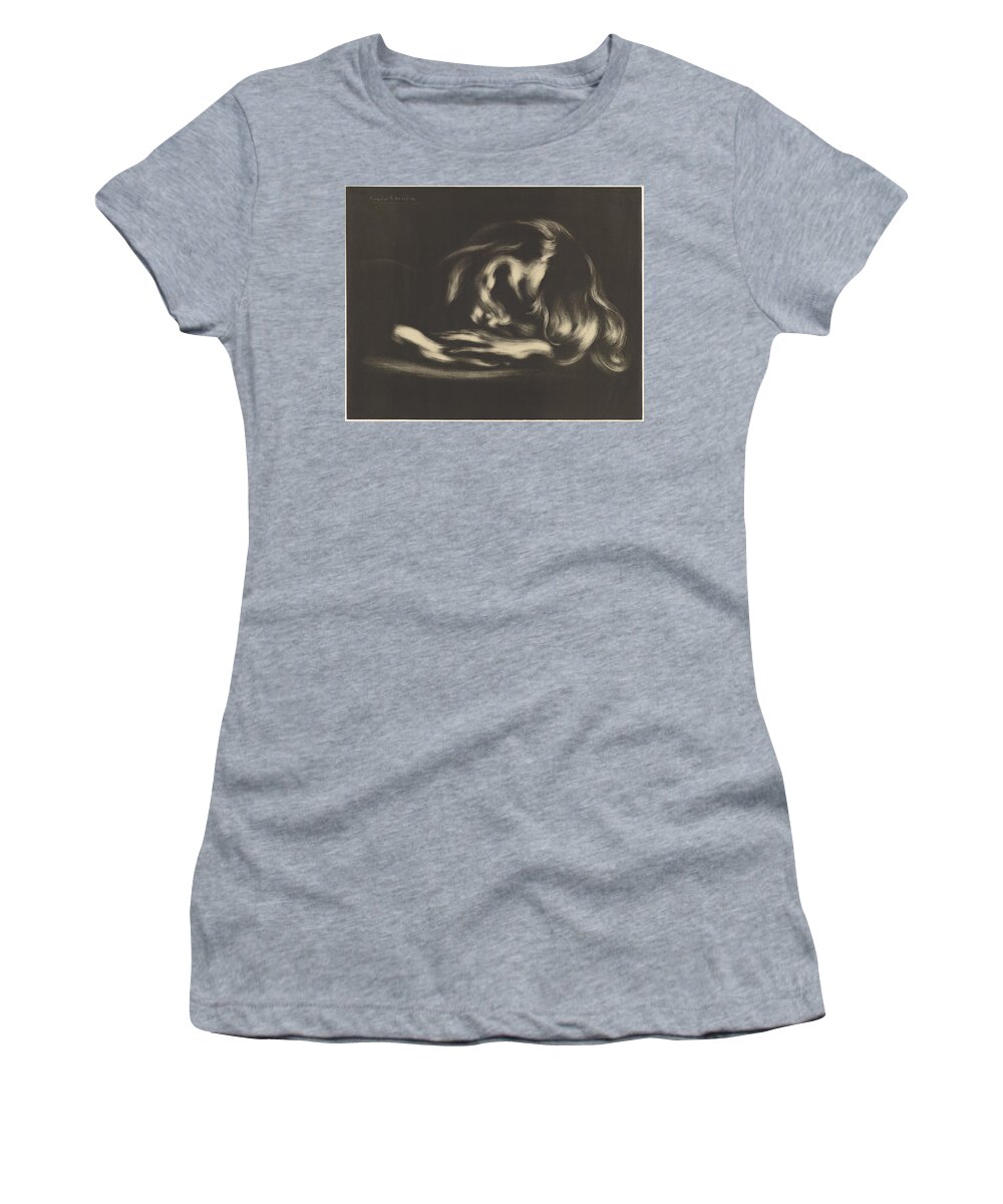 Eugene Carriere Women's T-Shirt featuring the drawing Sleep by Eugene Carriere