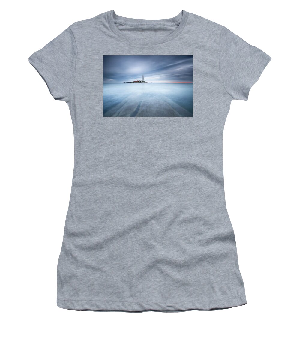 St Mary's Lighthouse Women's T-Shirt featuring the photograph Sliver - St Mary's Lighthouse by Anita Nicholson