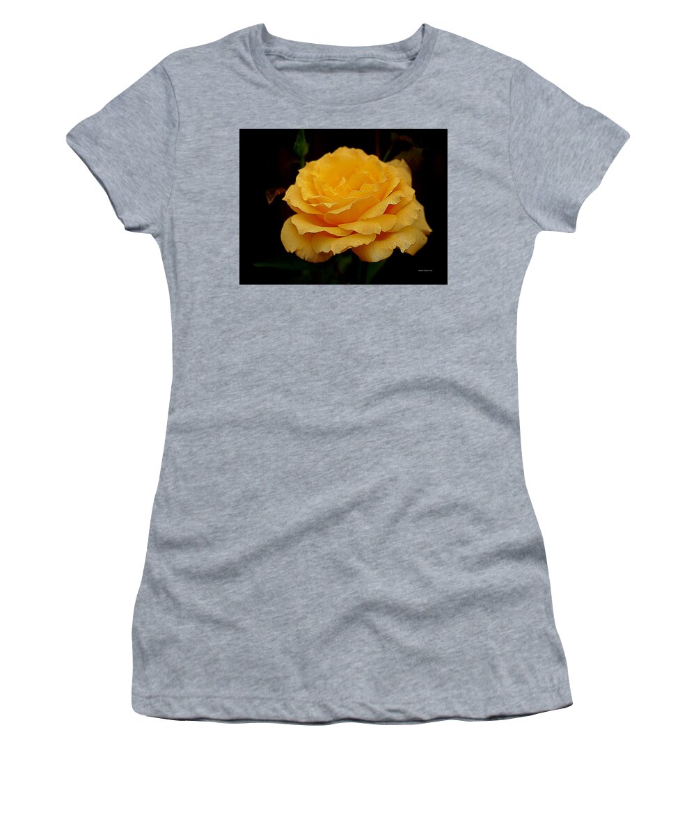 Botanical Women's T-Shirt featuring the photograph Smokey Yellow Rose by Richard Thomas