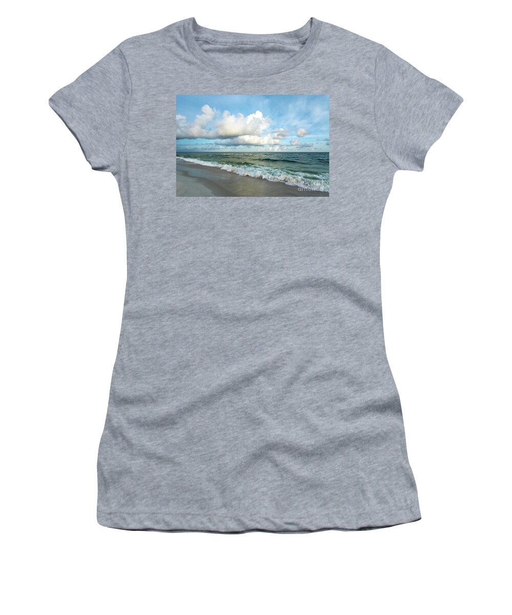 Smooth Women's T-Shirt featuring the photograph Smooth Waves on the Gulf of Mexico by Beachtown Views