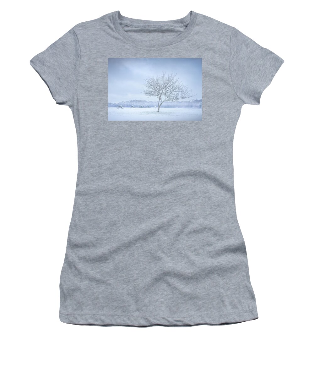 Snow Women's T-Shirt featuring the photograph Snow At Shiloh National Military Park by Jordan Hill