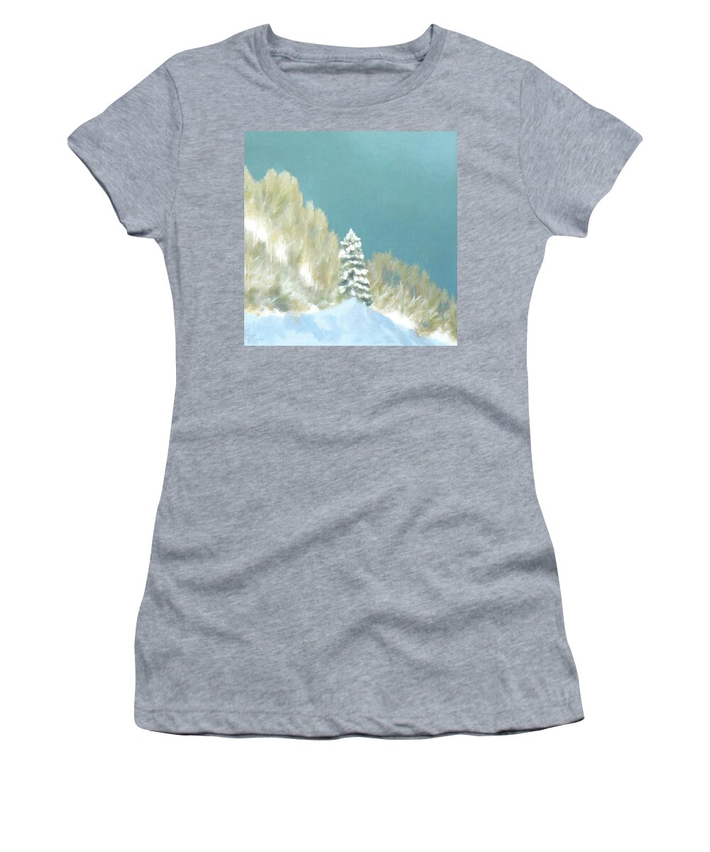 Snow Women's T-Shirt featuring the painting Snow Light by Phyllis Andrews