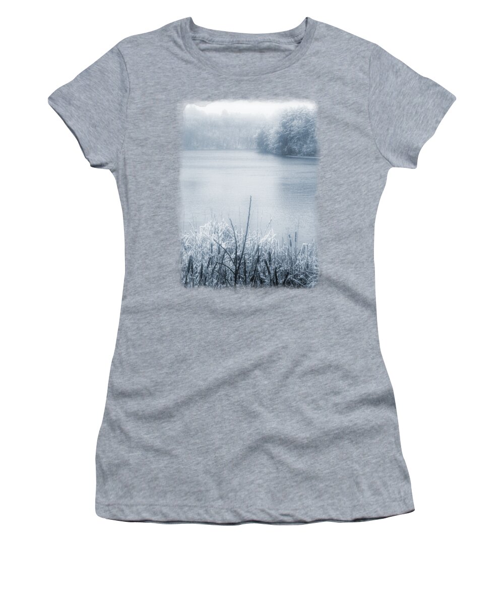 Snowfall Women's T-Shirt featuring the digital art Snowy River Landscape by Phil Perkins