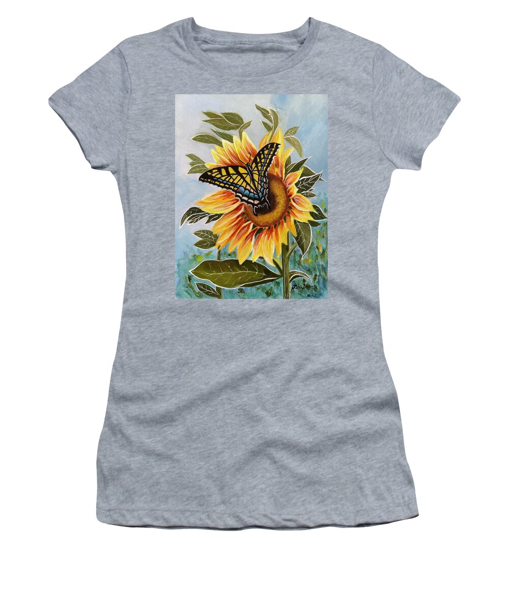 Sunflower Women's T-Shirt featuring the painting Soniashnyk by Lora Duguay