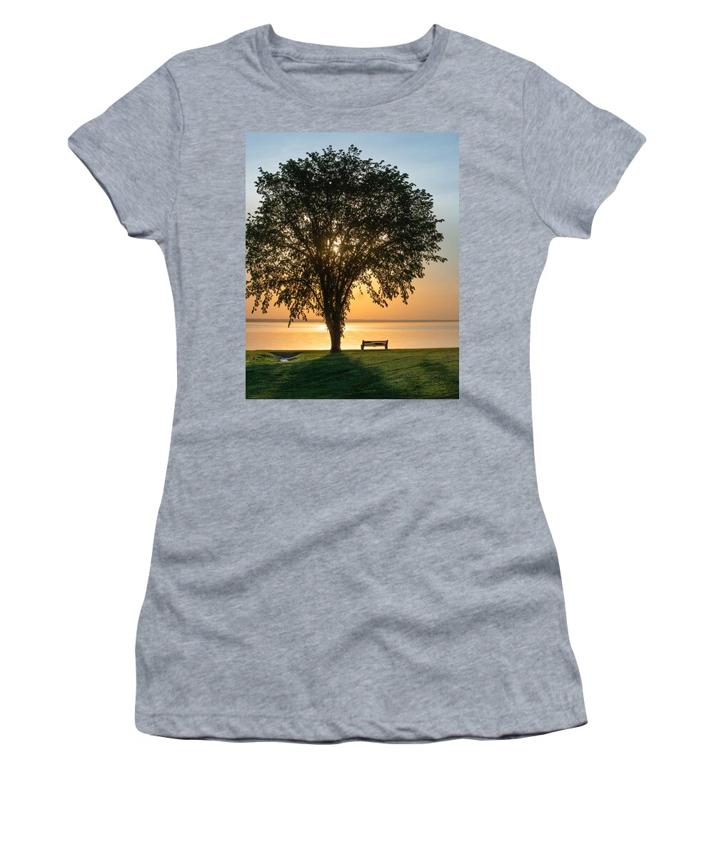 Sunrise Women's T-Shirt featuring the photograph South Bay Summer Sunrise by Rod Best