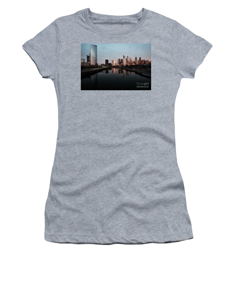 Philadelphia Women's T-Shirt featuring the photograph South Street Bridge by Paul Watkins
