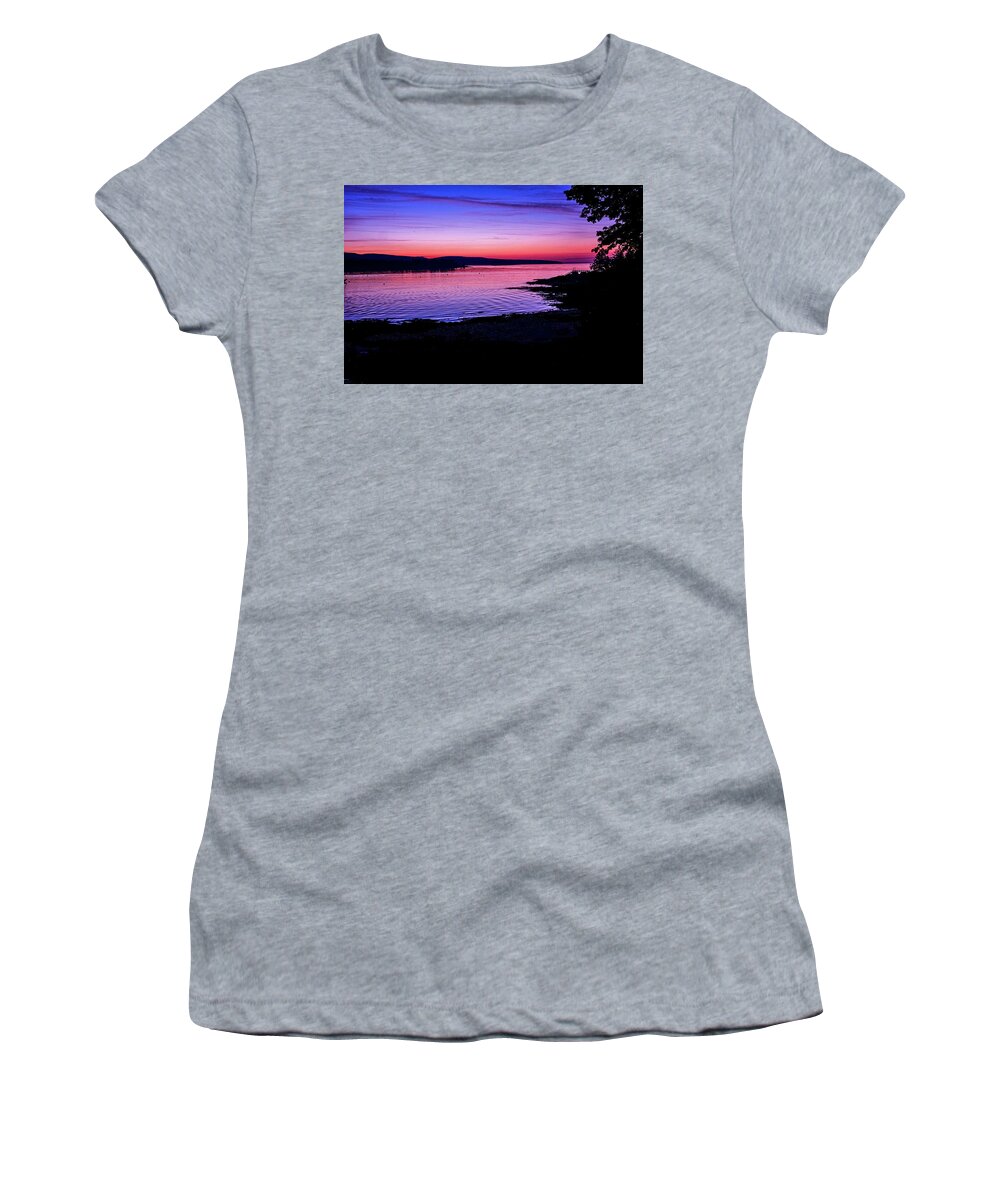 South Freeport Harbor Maine Women's T-Shirt featuring the photograph Southwest Harbor Sunrise by Tom Singleton