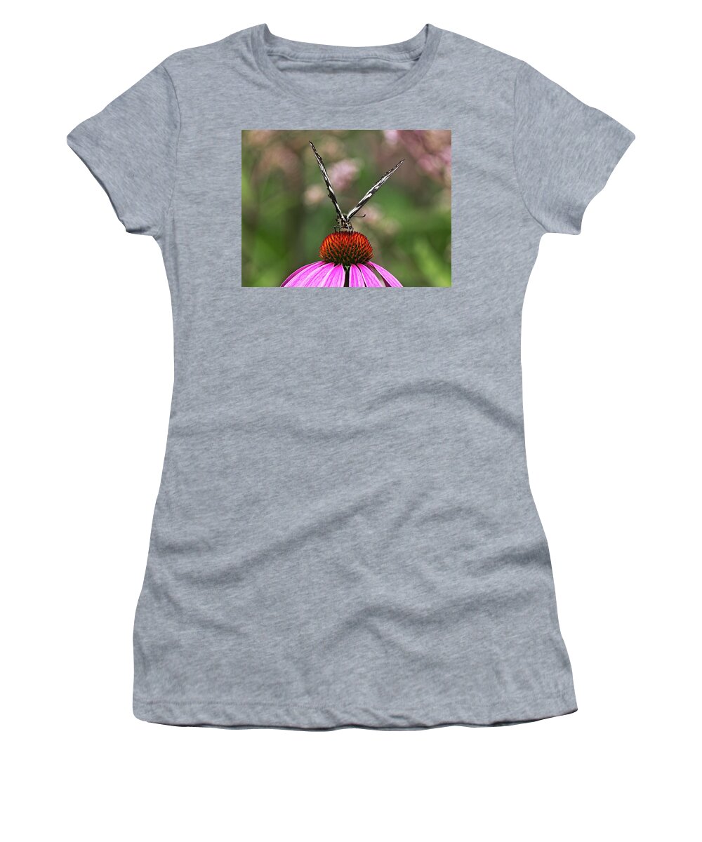 Butterfly Women's T-Shirt featuring the photograph Spicebush Swallowtail Butterfly 2 on Echinacae by Steven Ralser
