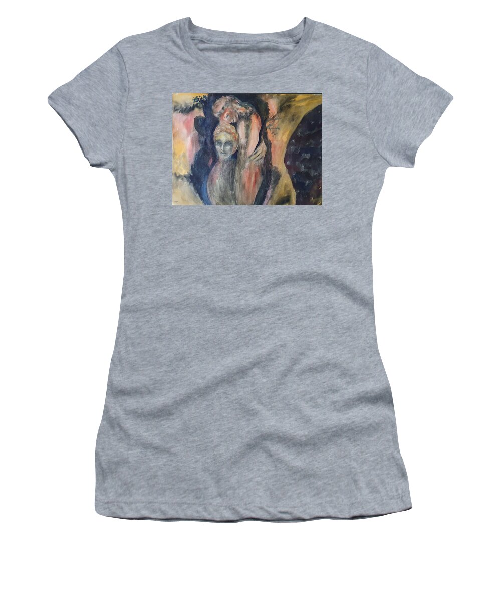 Sculpture Women's T-Shirt featuring the painting Spirits of the Trees by Enrico Garff