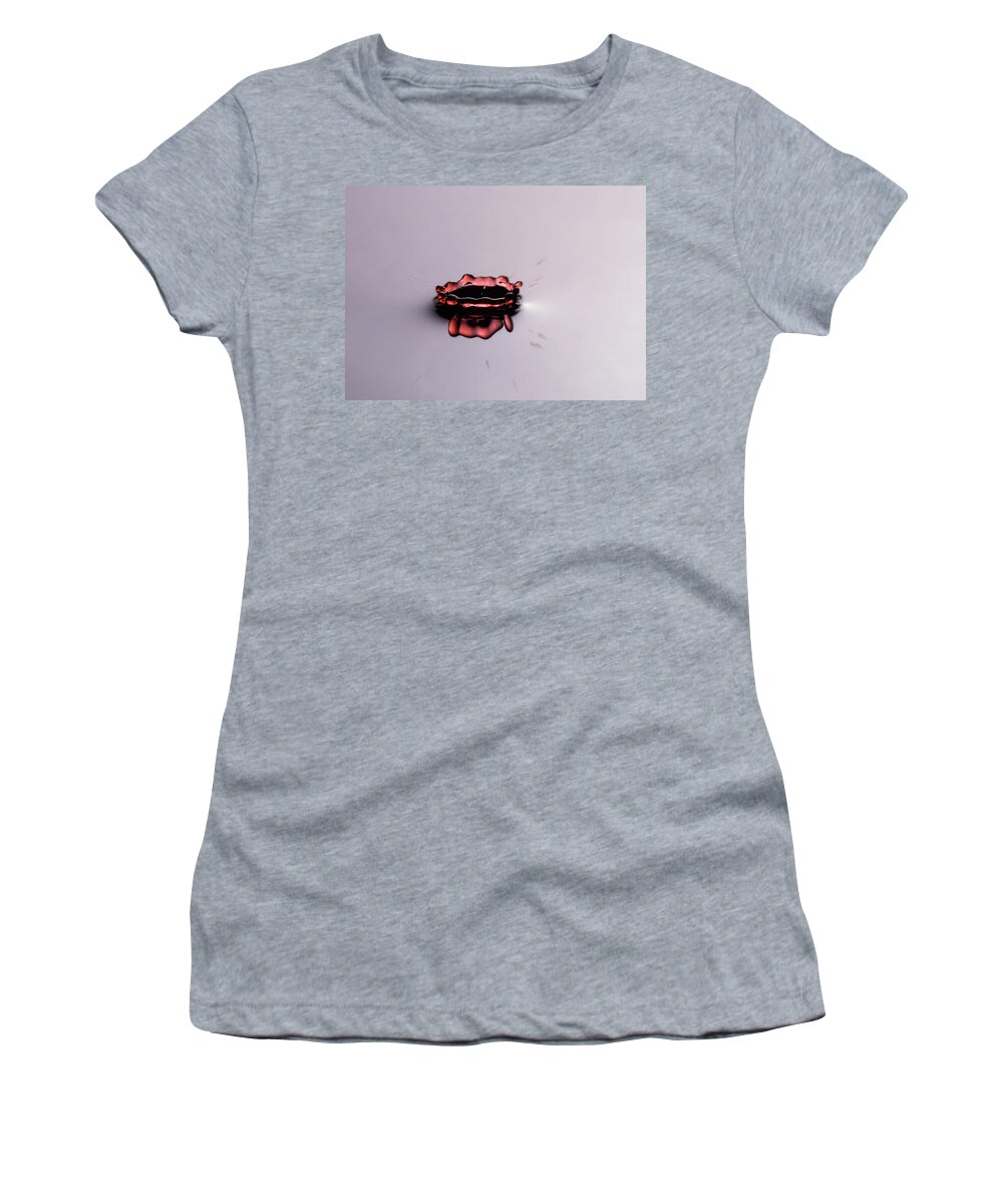 Close Up Women's T-Shirt featuring the photograph Splash in Red by Amelia Pearn