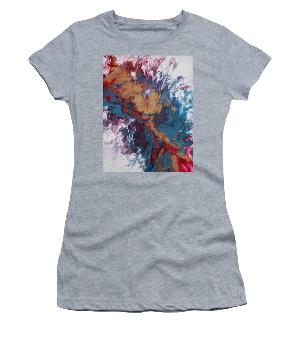 Gold Women's T-Shirt featuring the mixed media Splash of Gold by Aimee Bruno