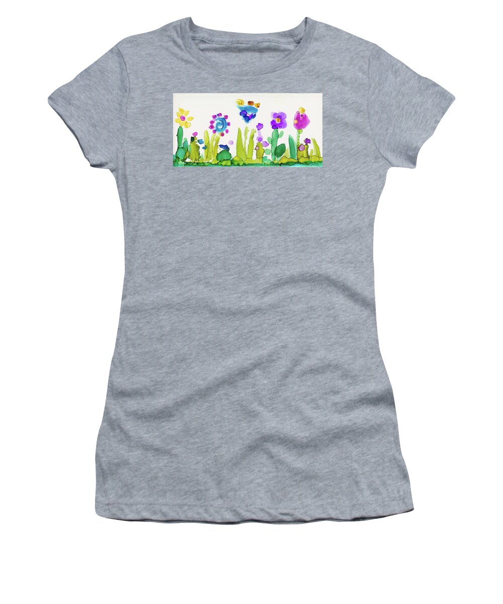 Flowers Women's T-Shirt featuring the painting Spring Blooms by Winona's Sunshyne